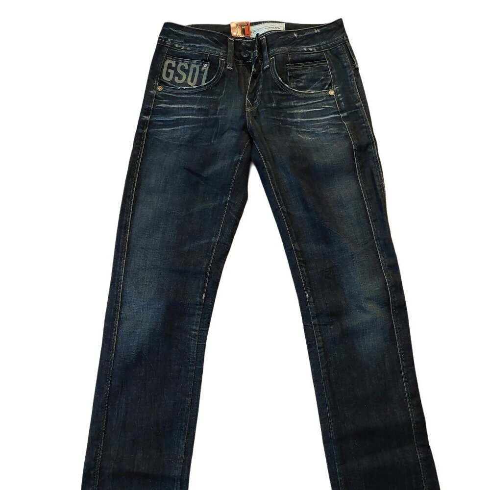 G-Star Raw GS01 Saville Straight Leg Trade Denim Rider Blue Wash Jeans Sz 26 NWT